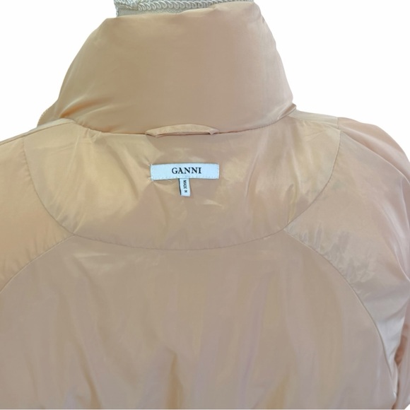 GANNI Whitman Puffer Down Jacket Peach Beige EU 38 US 6 - Picture 4 of 13